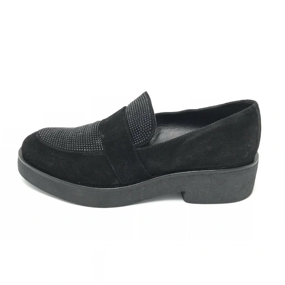 Sesto Meucci Black Suede Stud Platform Shoes 9